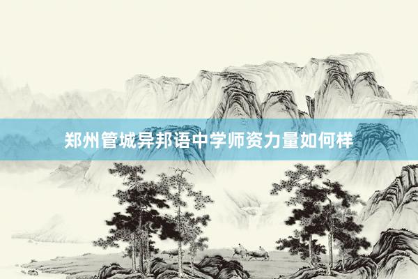 郑州管城异邦语中学师资力量如何样