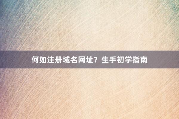 何如注册域名网址？生手初学指南