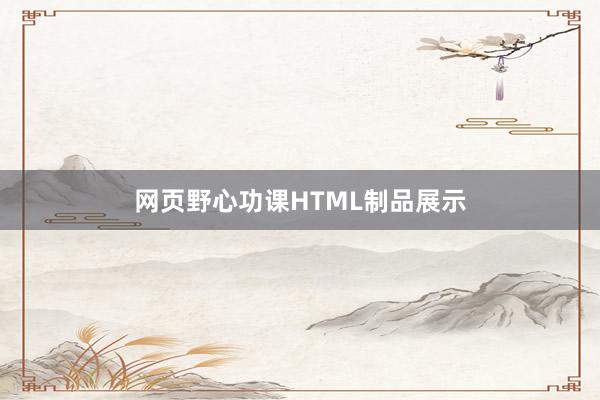 网页野心功课HTML制品展示
